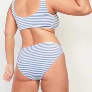 Low-Rise Striped Terry Classic Bikini Swim Bottoms